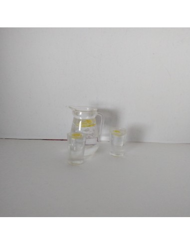 Jarra de limonada y 2 vasos, escala 1:6