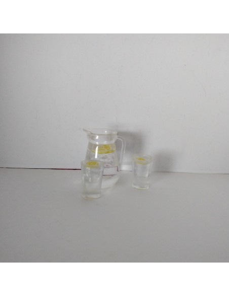 Jarra de limonada y 2 vasos, escala 1:6