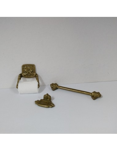 Set de baño, toallero, papel y jabonera