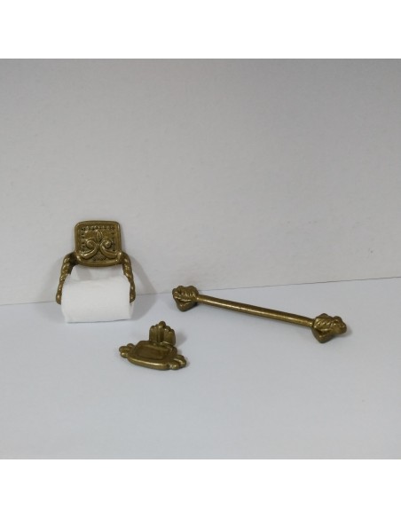 Set de baño, toallero, papel y jabonera