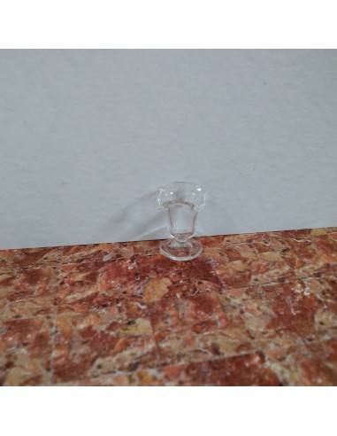 Jarrón tipo copa, de cristal soplado