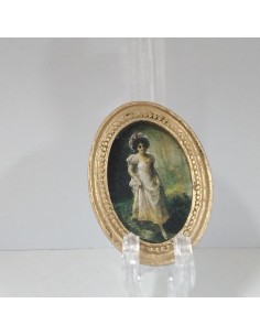 Cuadro dama, marco avalado