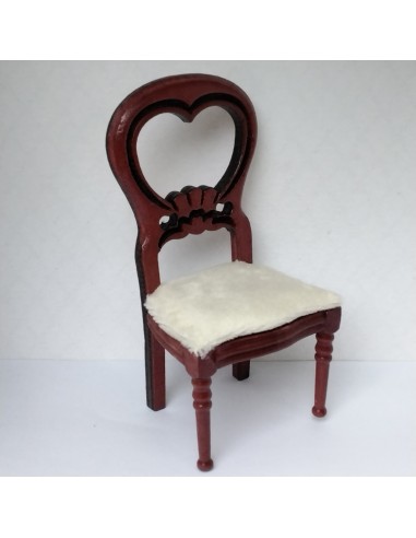 silla caoba asiento en blanco