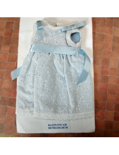 Batón tela perforada celeste