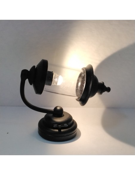 Aplique farol negro para exterior LED Pilas