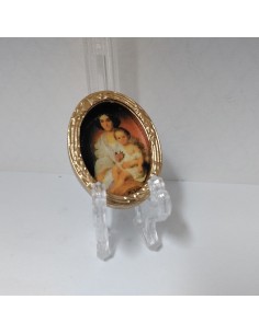 Cuadro ovalado, mujer con niño 2