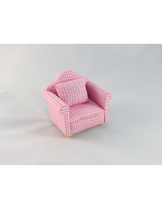 Sillón de cuadros rosa