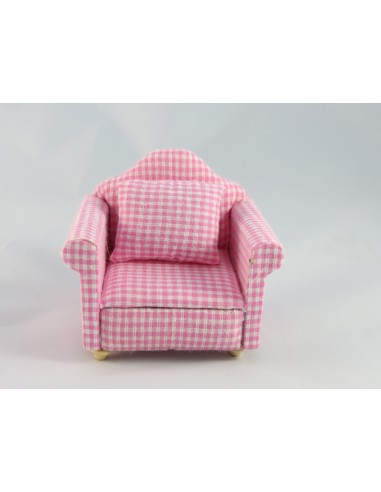 Sillón de cuadros rosa