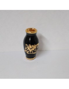 Jarrón negro y dorado de...
