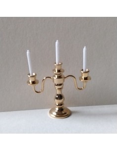 Candelabro dorado 3 brazos