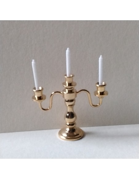 Candelabro dorado 3 brazos