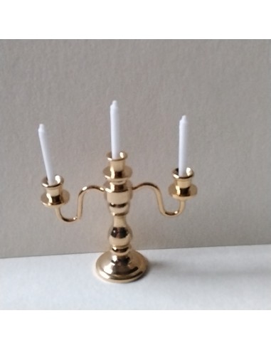 Candelabro dorado 3 brazos