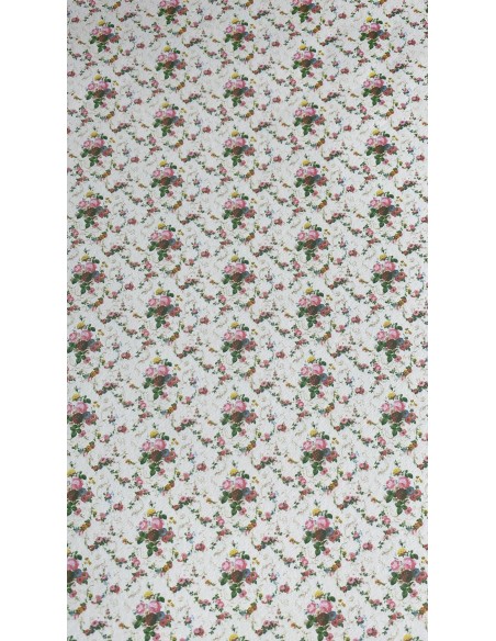 Papel fondo crema con mini florecitas de colores