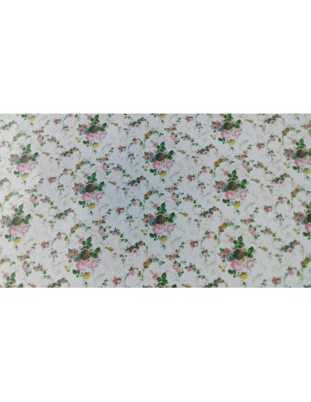 Papel fondo crema con mini florecitas de colores