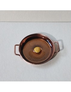 Sarten de cobre con huevo
