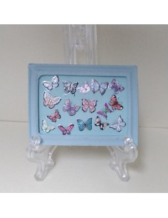 Cuadro de mariposas celeste