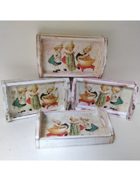 Bandeja decorada y envejecida