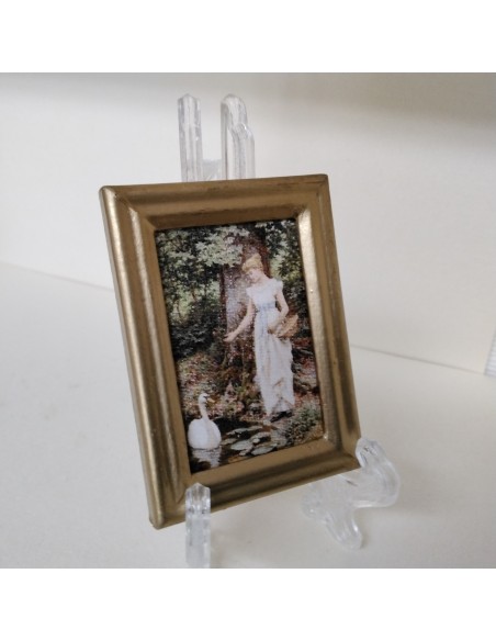 Cuadro de dama y cisne