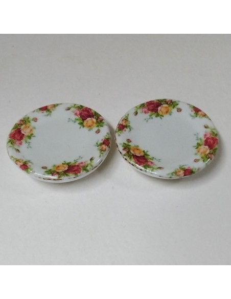 Set de 4 platos decorado con calco