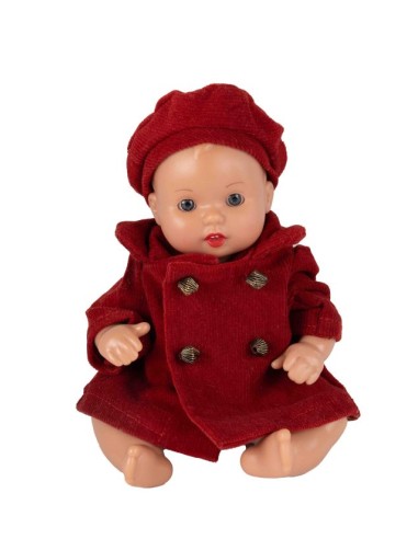 Mini bebeJuanin con abrigo burdeos
