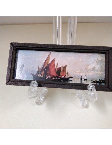 Cuadro con marco fino color madera oscura (UNIDAD)