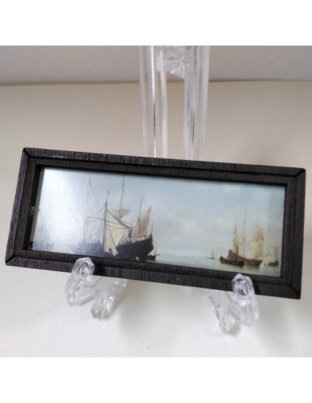 Cuadro con marco fino color madera oscura (UNIDAD)