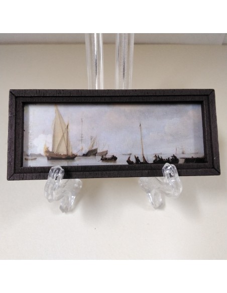 Cuadro con marco fino color madera oscura (UNIDAD)