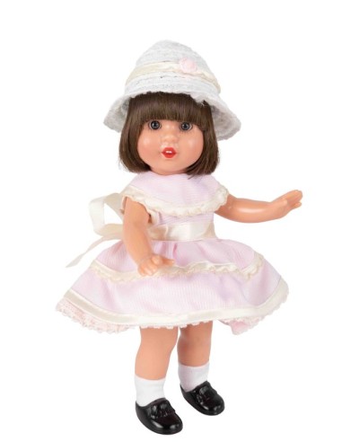 Mini Mariquita Perez, vestido rosa y sombrero