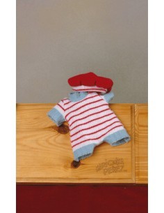 Pelele punto rayas rojas