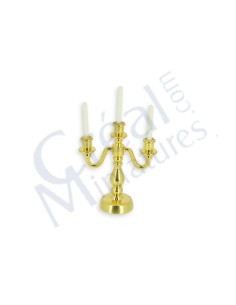Candelabro dorado 3 brazos
