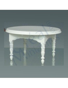Mesa de salón blanca y redonda