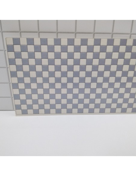 Alicatado damero blanco y celeste escala 1/24