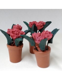 Maceta color barro y flores...