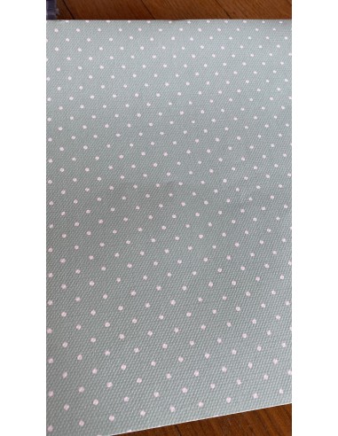 Papel fondo verde menta y lunar blanco