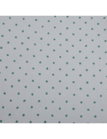 Papel fondo blanco y lunares en verde menta