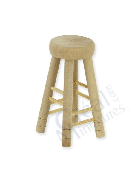 Taburete patas altas sin pintar