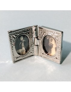 Marco doble color plata