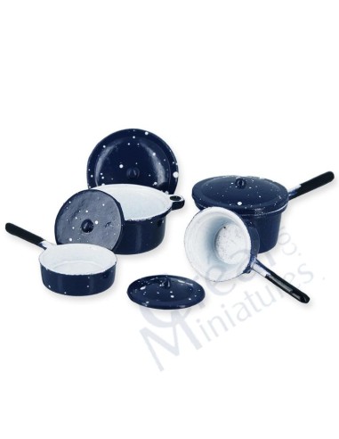 Bateria de cocina en azul