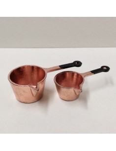 Set de 2 cazos de metal...