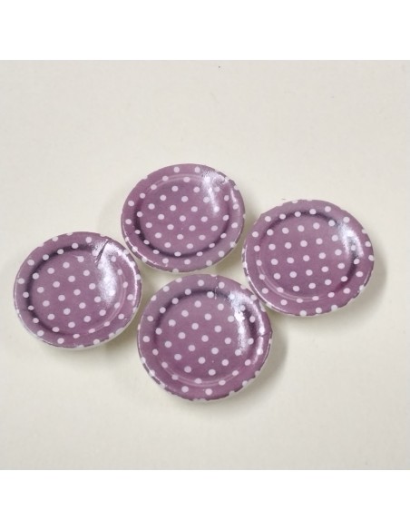 Set de 4 platos decorados con calco lunares