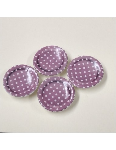 Set de 4 platos decorados con calco...