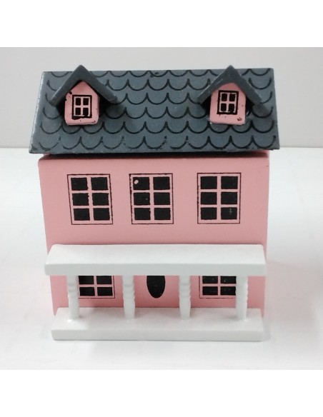 Mini casita en miniatura de color rosa