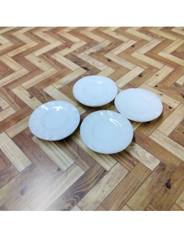 Set de 4 platos de resina en blanco