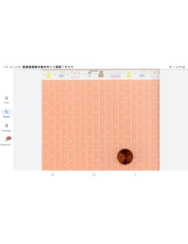 Papel infantil color melocotón y cenefa