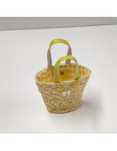 Cesta de paja trenzada,... 2