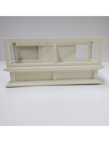 Mostrador para tienda, madera pintada en crema