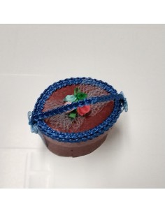 Sombrerera adornada en azulina 2