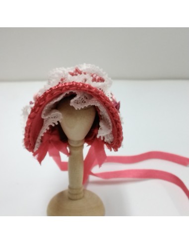 Sombrero victoriano flores rojos