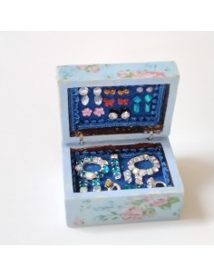 Caja joyero tonos celestes