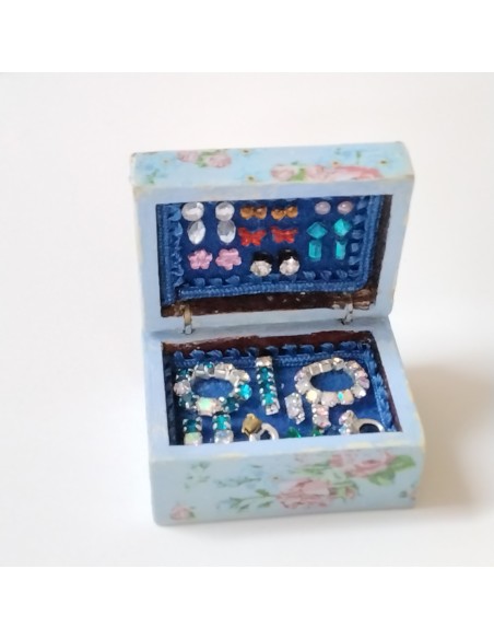 Caja joyero tonos celestes